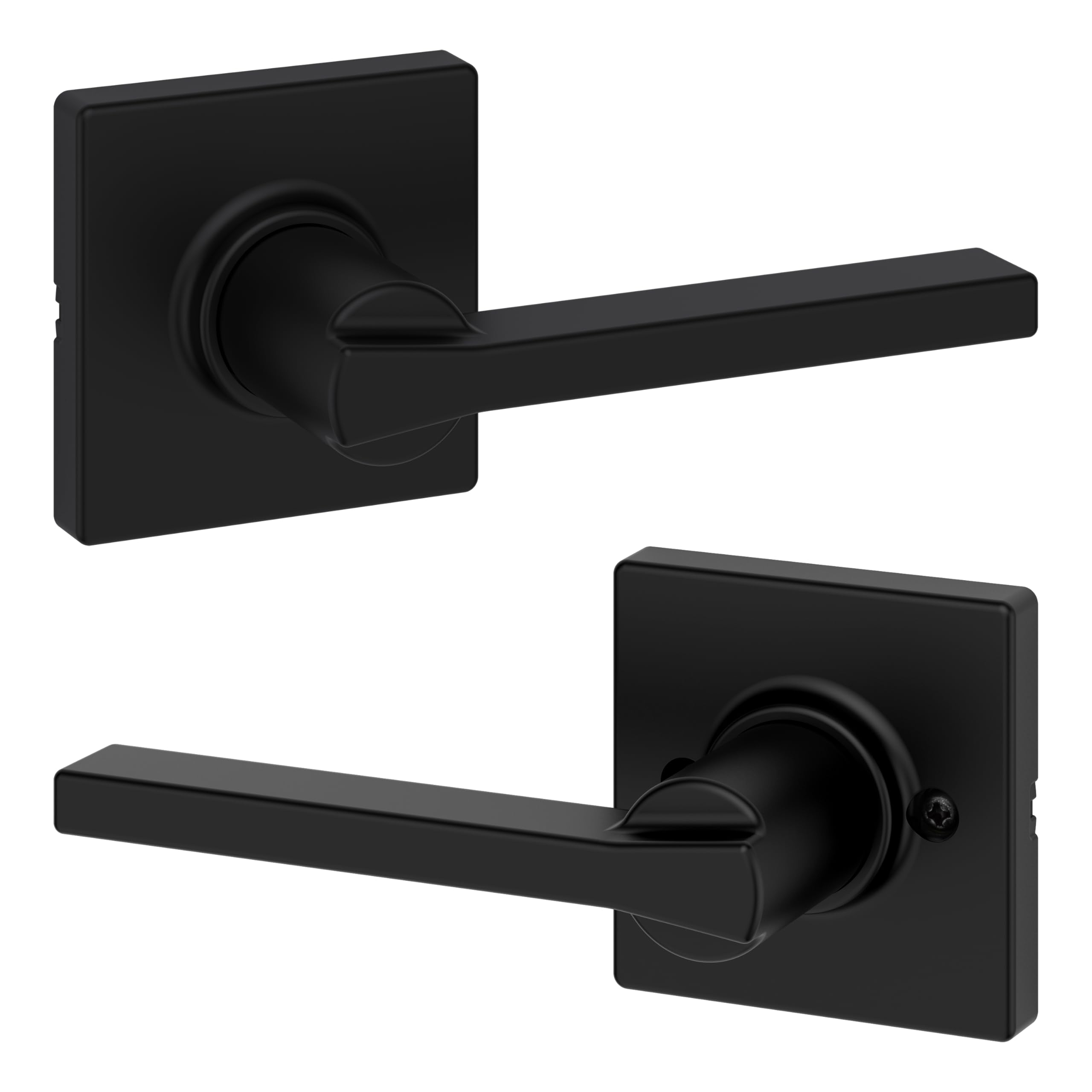 Weiser Casey Matte Black Door Handle, Reversible Passage
